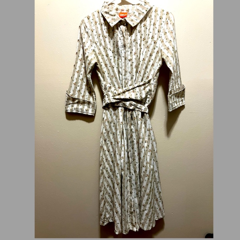 Woman’s floral wraparound dress